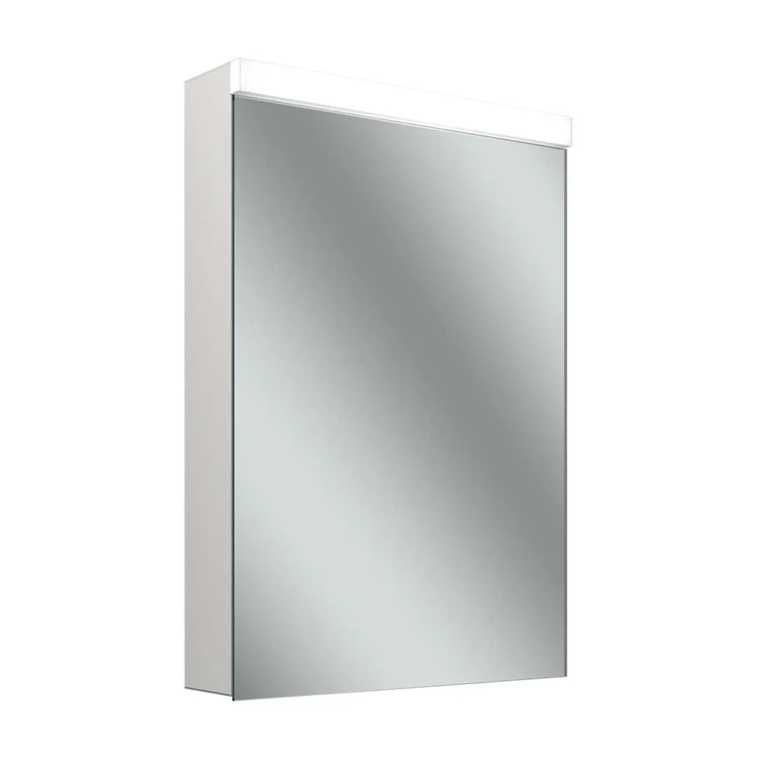 Schneider Spiegelschrank CARE LED CLC1 60/1/LED/R - Weißer Aluminiumkorpus, Aufputzmontage, LED-Beleuchtung 4000K