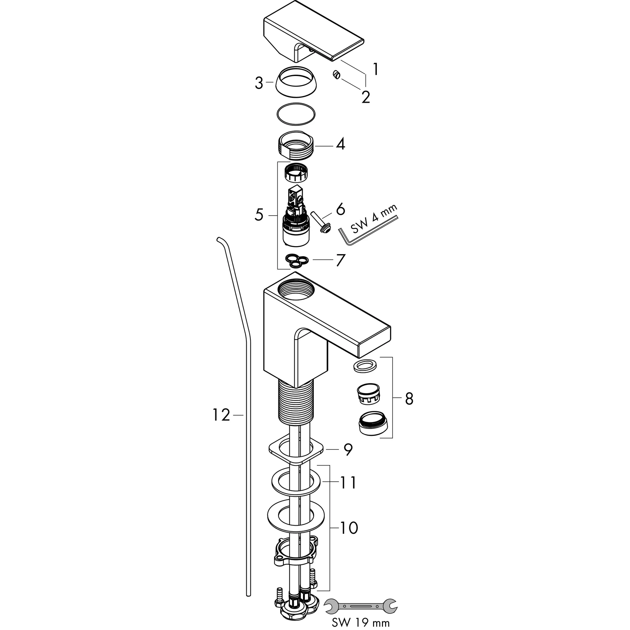 Waschtischmischer 70 Vernis Shape CoolStart chrom Waschtischmischer 70 Vernis Shape CoolStart chrom
