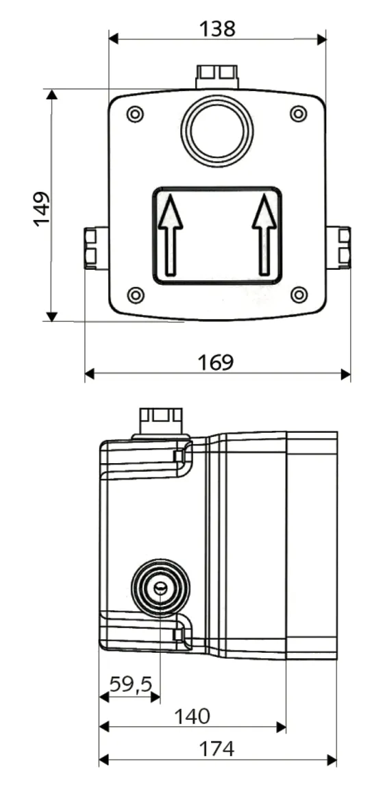 Unterputz-Masterbox WBD-E-M, Mischwasser, Masterbox, 2 Vorfilter, 2 RFV, 2x DN 15 G 1/2 IG, DN 15 G 1/2 IG, B 138 mm x H 149 mm x T 140 mm