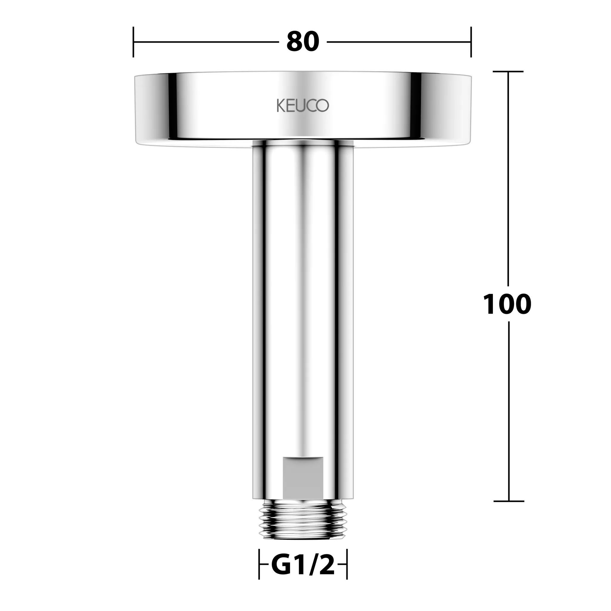 Elegance 51689010100 Brausearm Deckenanschluß rund 100 mm verchromt