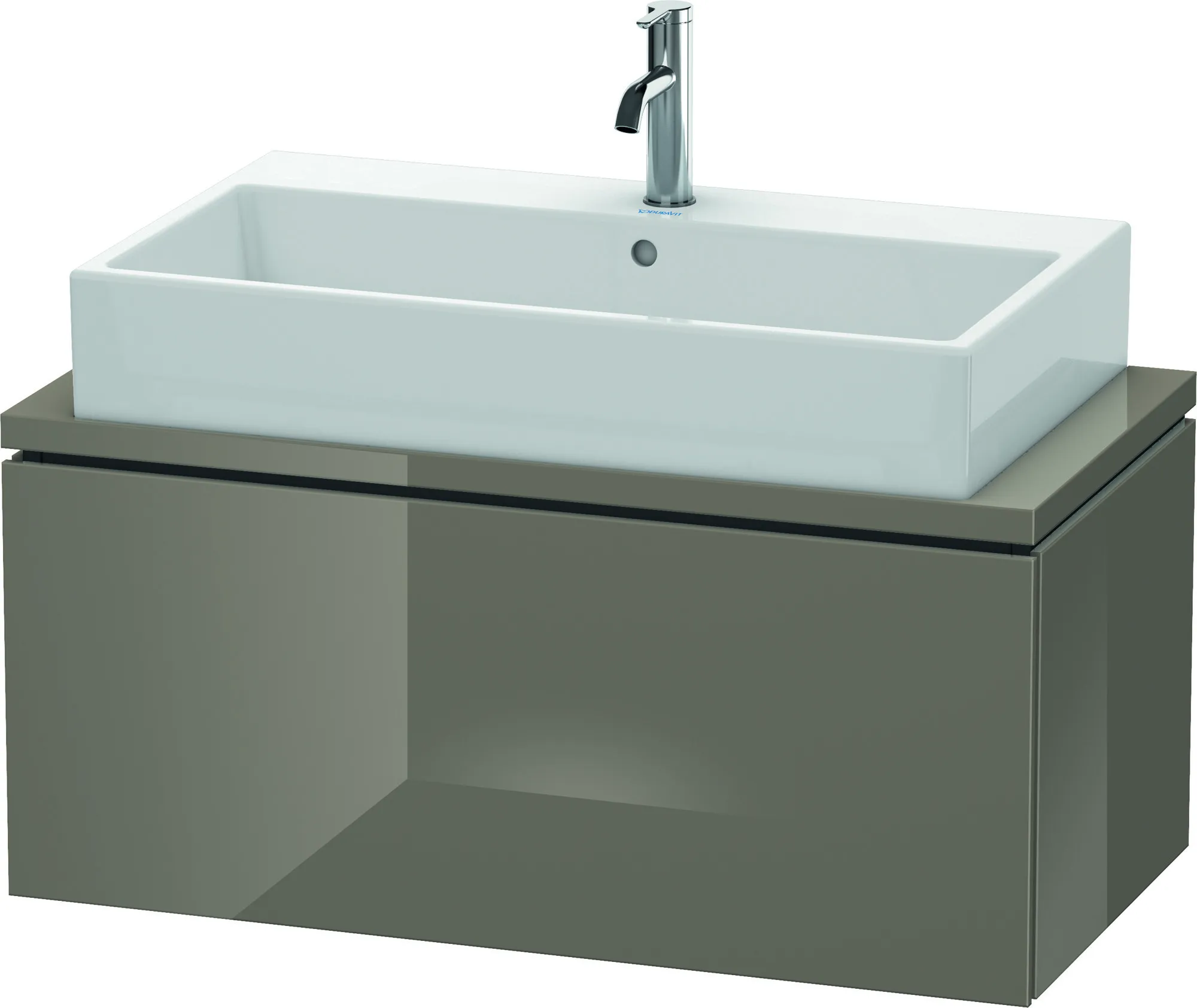 Duravit Waschtischunterschrank wandhängend „L-Cube“ 92 × 40 × 47,7 cm Flannel Grey Hochglanz Duravit Waschtischunterschrank wandhängend „L-Cube“ 92 × 40 × 47,7 cm Flannel Grey Hochglanz