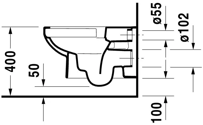 Wand-Tiefspül-WC „No.1“ 36,5 × 35 × 54 cm mit HygieneGlaze, ohne Spülrand