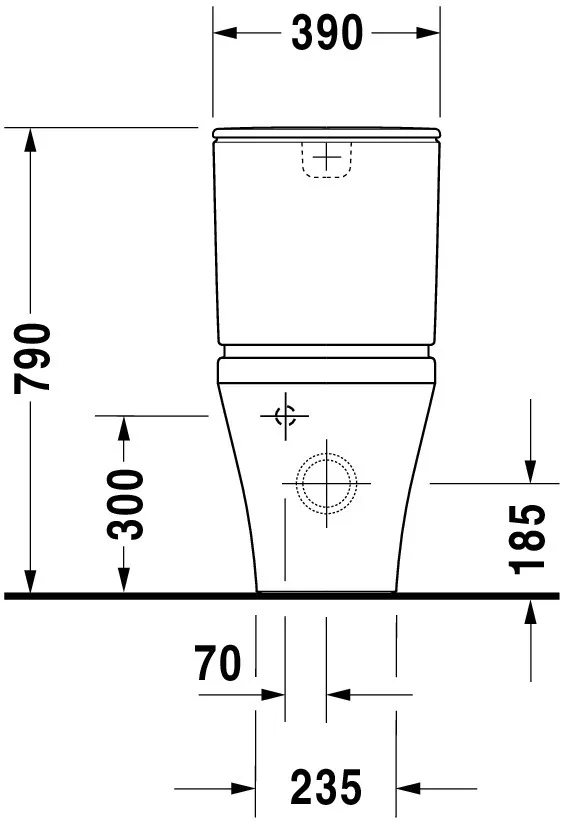 Stand-WC Kombi DuraStyle 630 mm Tiefspüler,f.SPK, Abg.Vario,weiß,HYG