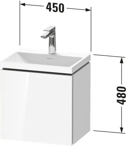 Duravit Möbelset c-shaped Set wandhängend wandhängend „L-Cube“ 45 × 48 × 35 cm Betongrau Matt