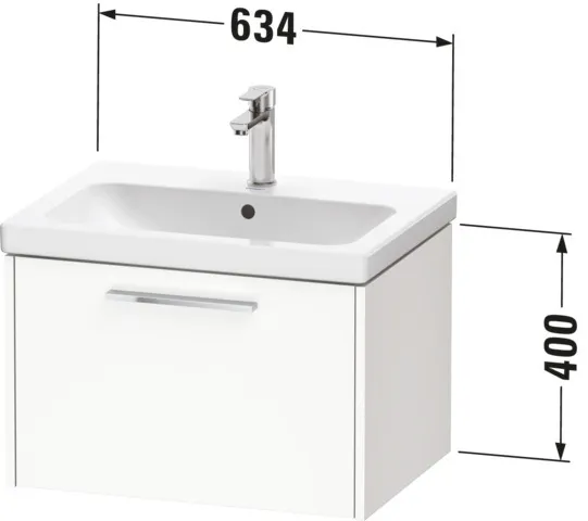 Duravit Waschtischunterschrank Wandhängend „D-Code“ 63,4 × 40 × 46 cm in Eiche Marmoriert