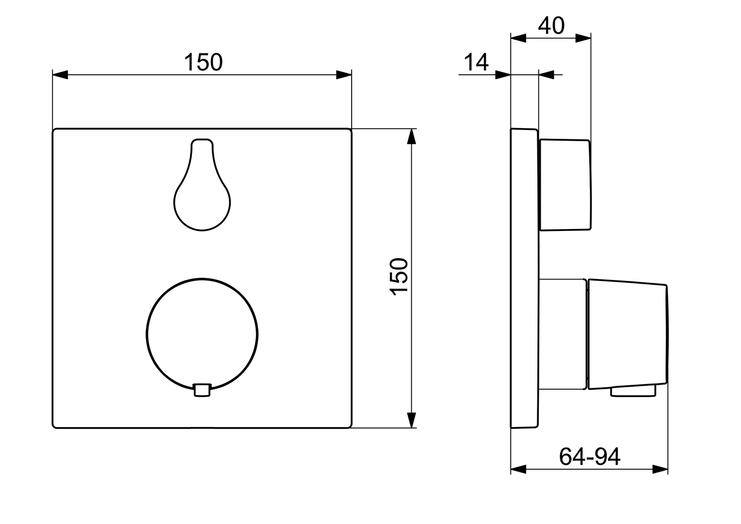 HansaLIVING Duscharmatur Hansacolour 8113 Rosette eckig Matt-Schwarz HansaLIVING Duscharmatur Hansacolour 8113 Rosette eckig Matt-Schwarz