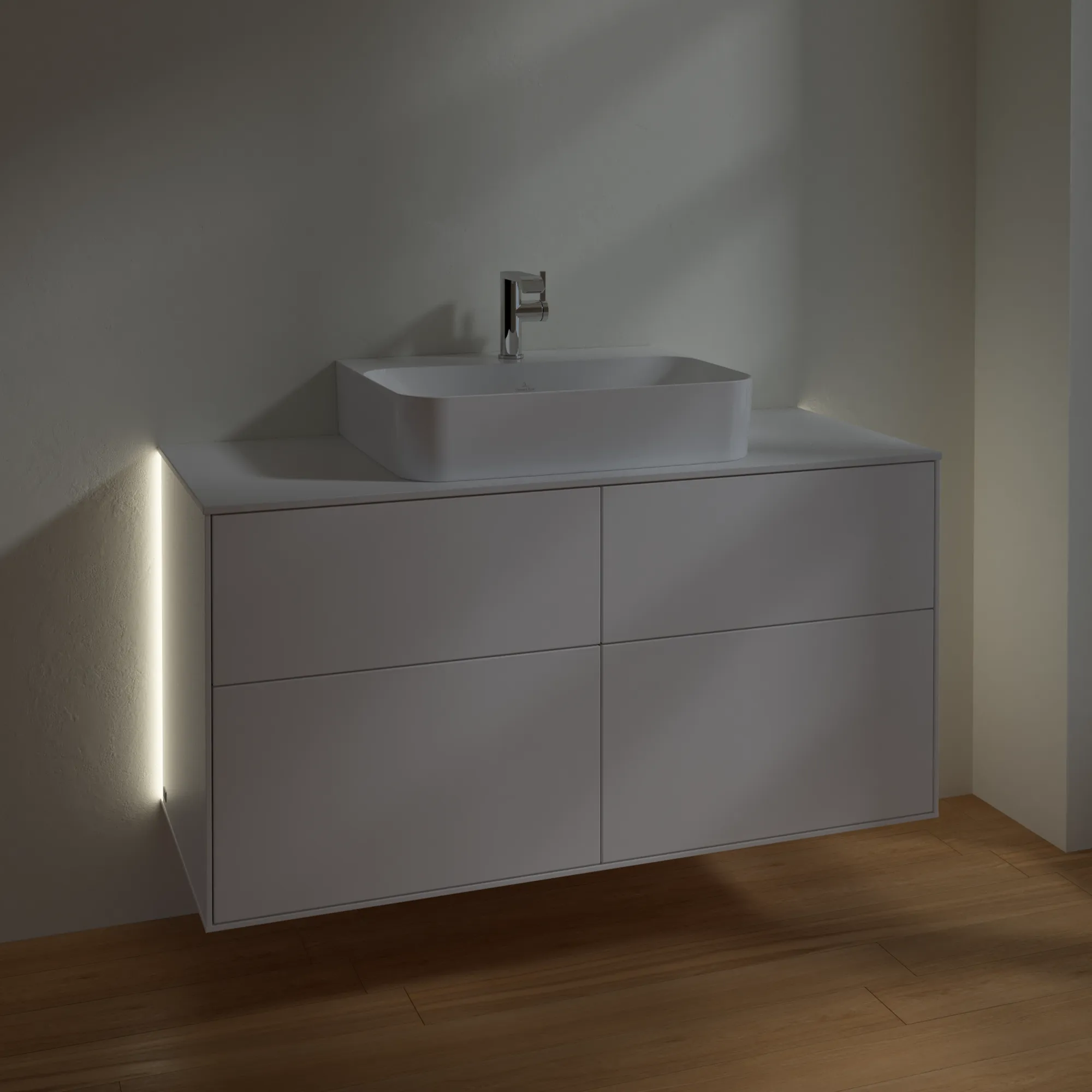 Villeroy & Boch Waschtischunterschrank „Finion“ für Schrankwaschtisch 1200 × 603 × 501 mm White Matt Lacquer, für Becken mittig Villeroy & Boch Waschtischunterschrank „Finion“ für Schrankwaschtisch 1200 × 603 × 501 mm White Matt Lacquer, für Becken mittig