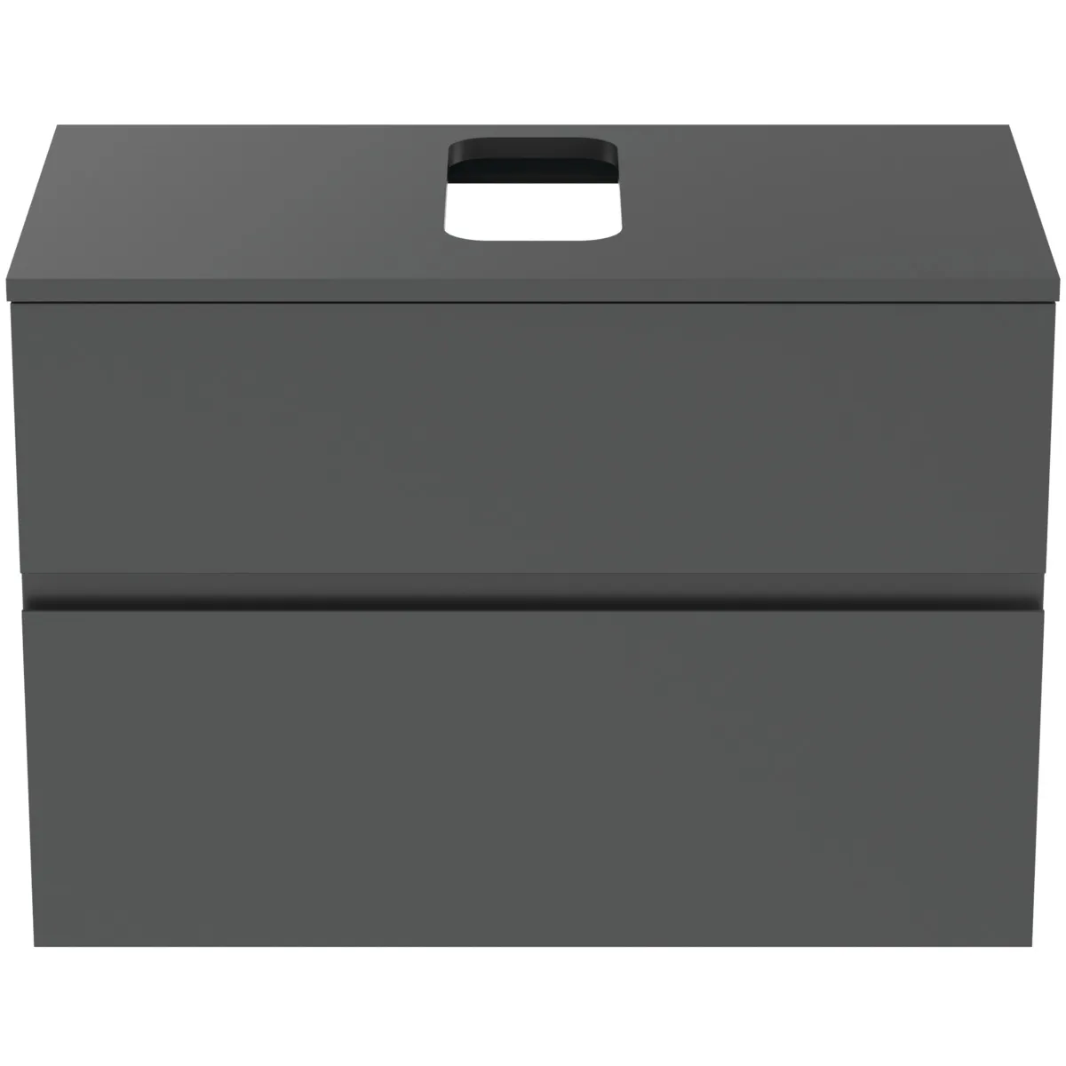 Ideal Standard Waschtischunterschrank Finesse Anthrazit matt, 802x440x558 mm, 2 Schubladen mit Softclose-Mechanismus