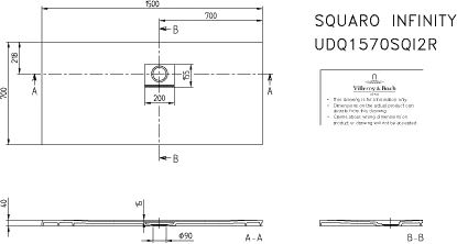 Villeroy & Boch rechteck Duschwanne „Squaro Infinity“ Eck-Einbau rechts gegen Wand 150 × 70 cm ohne Oberflächenbeschichtung, in Almond Villeroy & Boch rechteck Duschwanne „Squaro Infinity“ Eck-Einbau rechts gegen Wand 150 × 70 cm ohne Oberflächenbeschichtung, in Almond