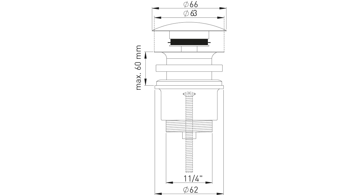 Design-Ablaufventil 1 1/4″ MS vc für Becken ab Stärke 0,1mm, gewölbt rund Design-Ablaufventil 1 1/4″ MS vc für Becken ab Stärke 0,1mm, gewölbt rund
