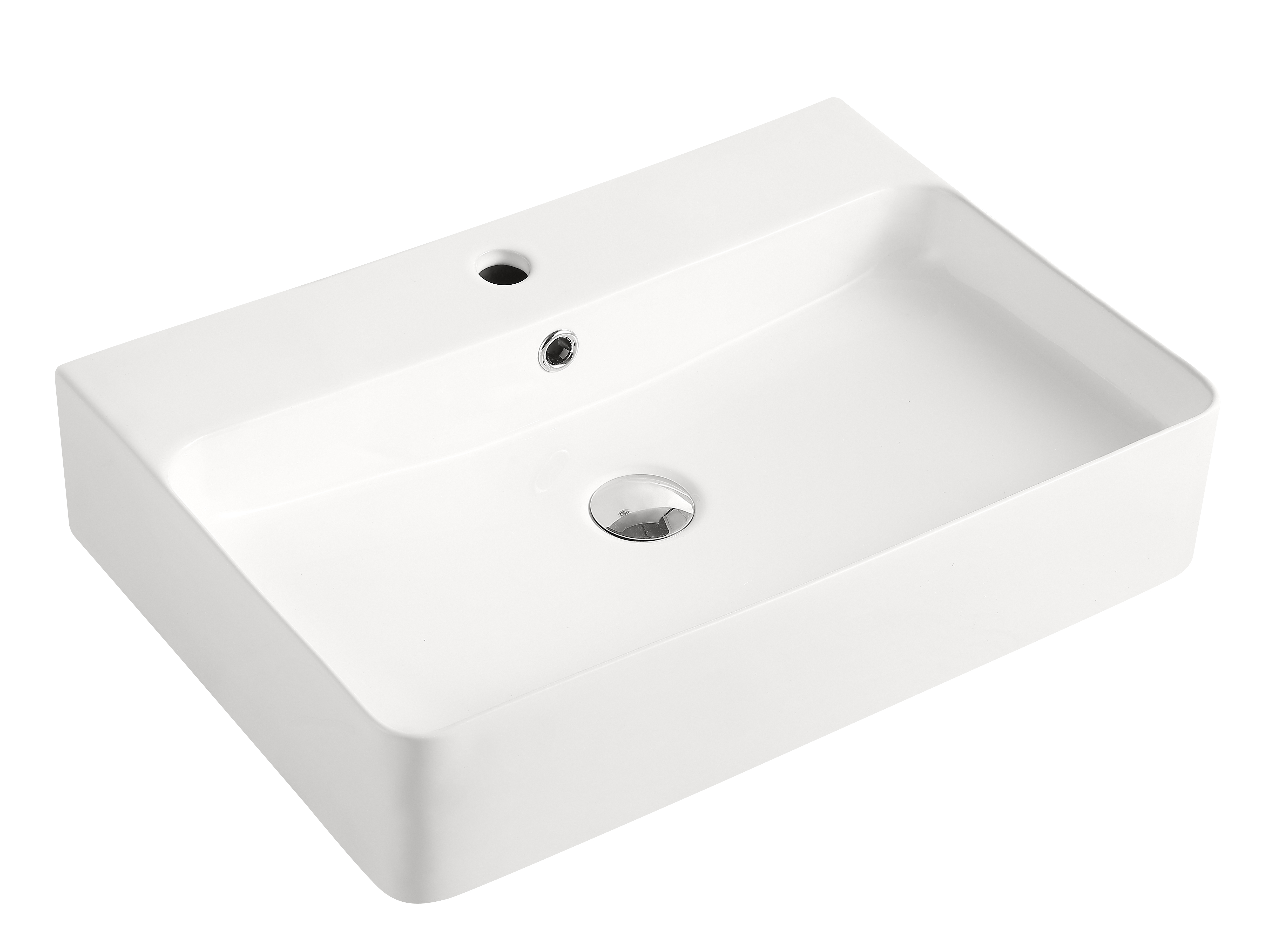 Aufsatzwaschtisch AqvaCeramica "SlimRim" - 600 × 420 mm - Höhe 130 mm - 1 Hahnloch - Überlauf - weiß Aufsatzwaschtisch AqvaCeramica "SlimRim" - 600 × 420 mm - Höhe 130 mm - 1 Hahnloch - Überlauf - weiß