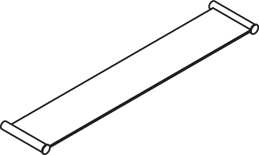 Ablage des Systems 162, Edelstahl, PVD, bestehend aus seitlichen Halteelementen und Ablagefläche aus Glas, 600 mm breit, 122 mm tief, in Farbe CK (Messing glänzend) Ablage des Systems 162, Edelstahl, PVD, bestehend aus seitlichen Halteelementen und Ablagefläche aus Glas, 600 mm breit, 122 mm tief, in Farbe CK (Messing glänzend)