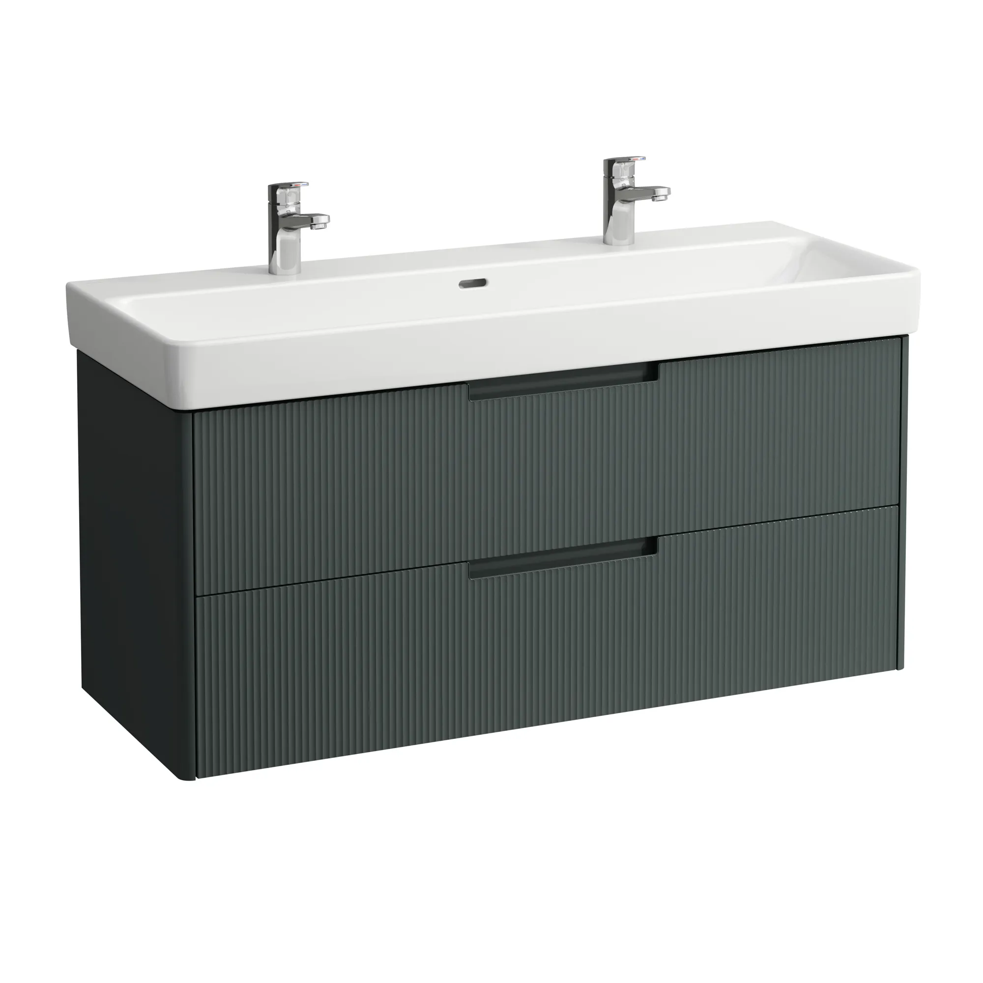 Waschtischunterbau JUNA für PRO S 446x1168x515 2 Schubladen mit Griffmulde für Waschtisch H814965 weiß matt