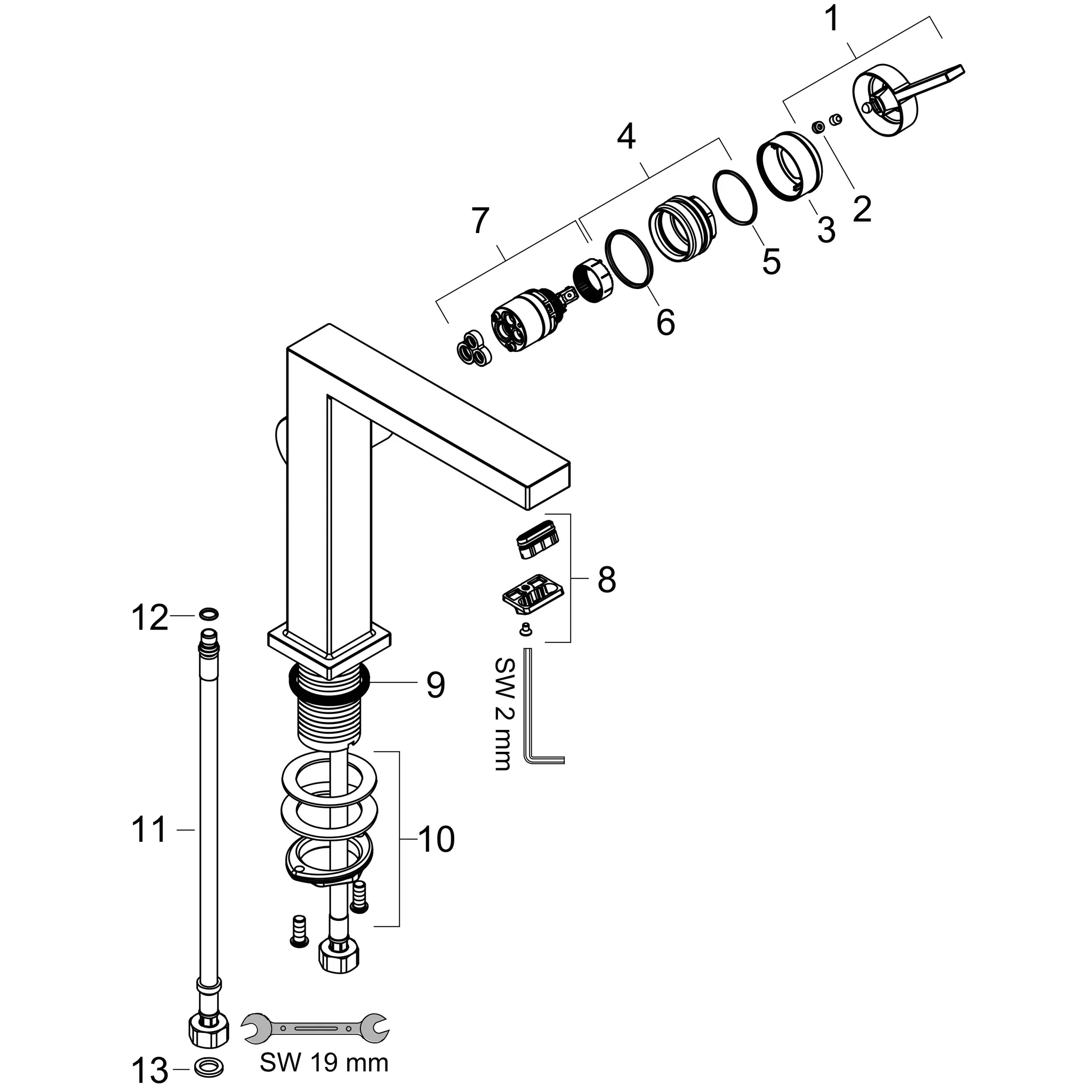 Hansgrohe Tecturis E Einhebel-Waschtischmischer 110 Fine CoolStart mit Push-Open Ablaufgarnitur, Brushed Bronze, Ausladung 155 mm, Auslaufhöhe 133 mm