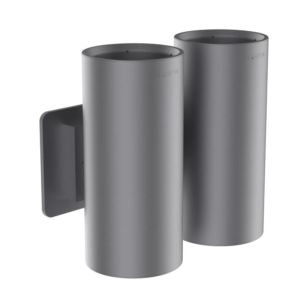 Niara Doppelzahnputzbecherh. 38206.1 Edelstahl gebürstet