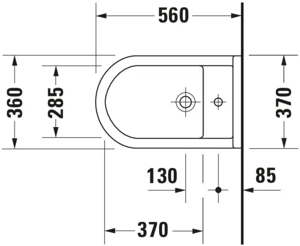 Duravit Stand-Bidet „Starck 3“, Befestigung sichtbar 37 × 56 × 43 cm Duravit Stand-Bidet „Starck 3“, Befestigung sichtbar 37 × 56 × 43 cm