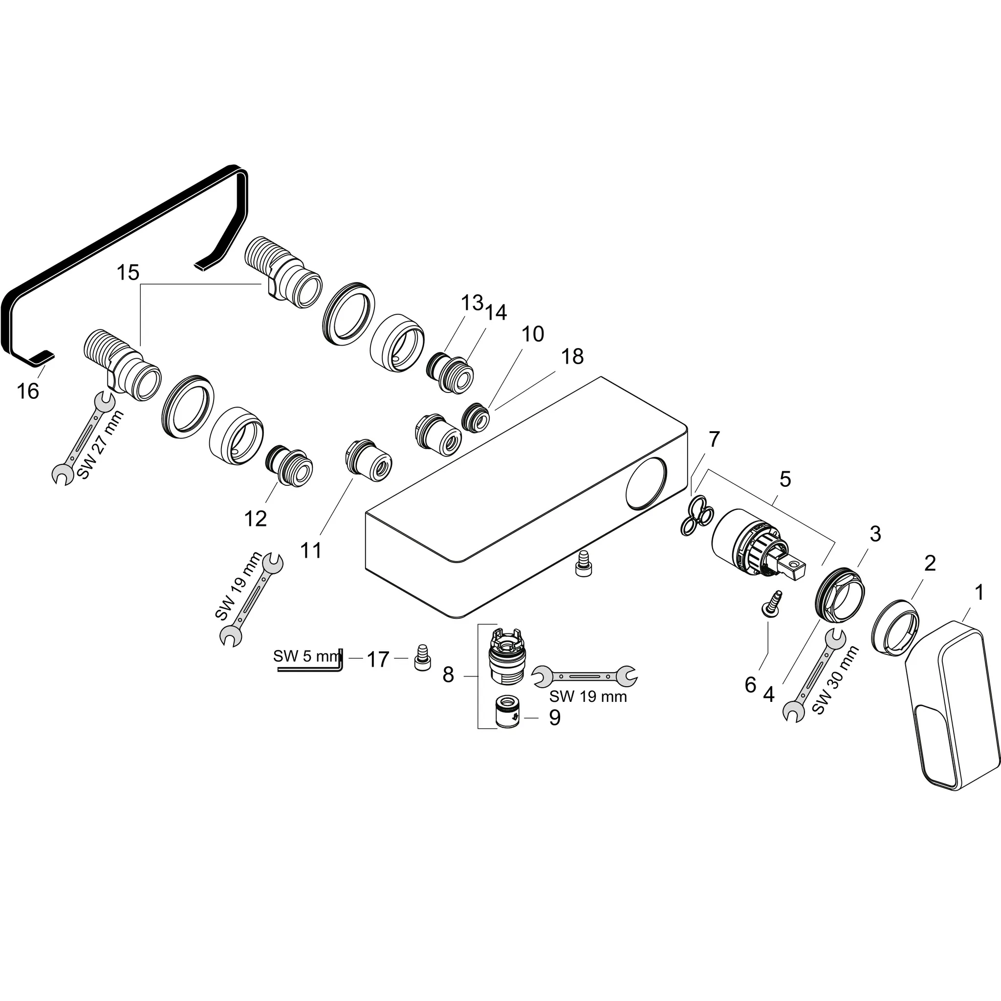 Brausenmischer AP Axor Urquiola DN15 chrom