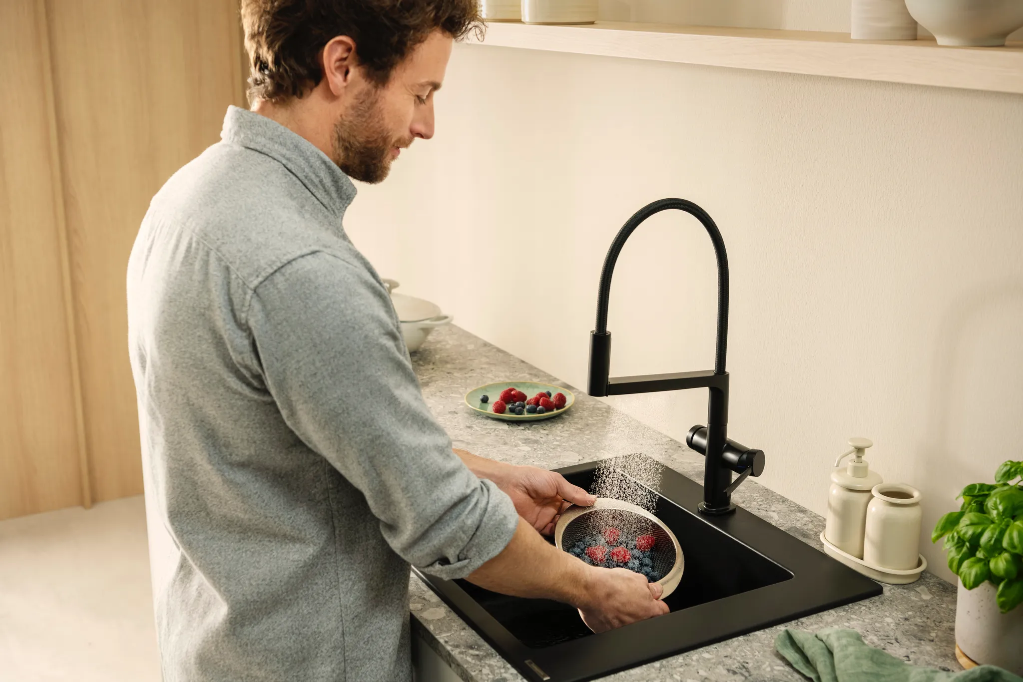 Hansgrohe S51 S510-F450 Einbauspüle 450, Graphitschwarz