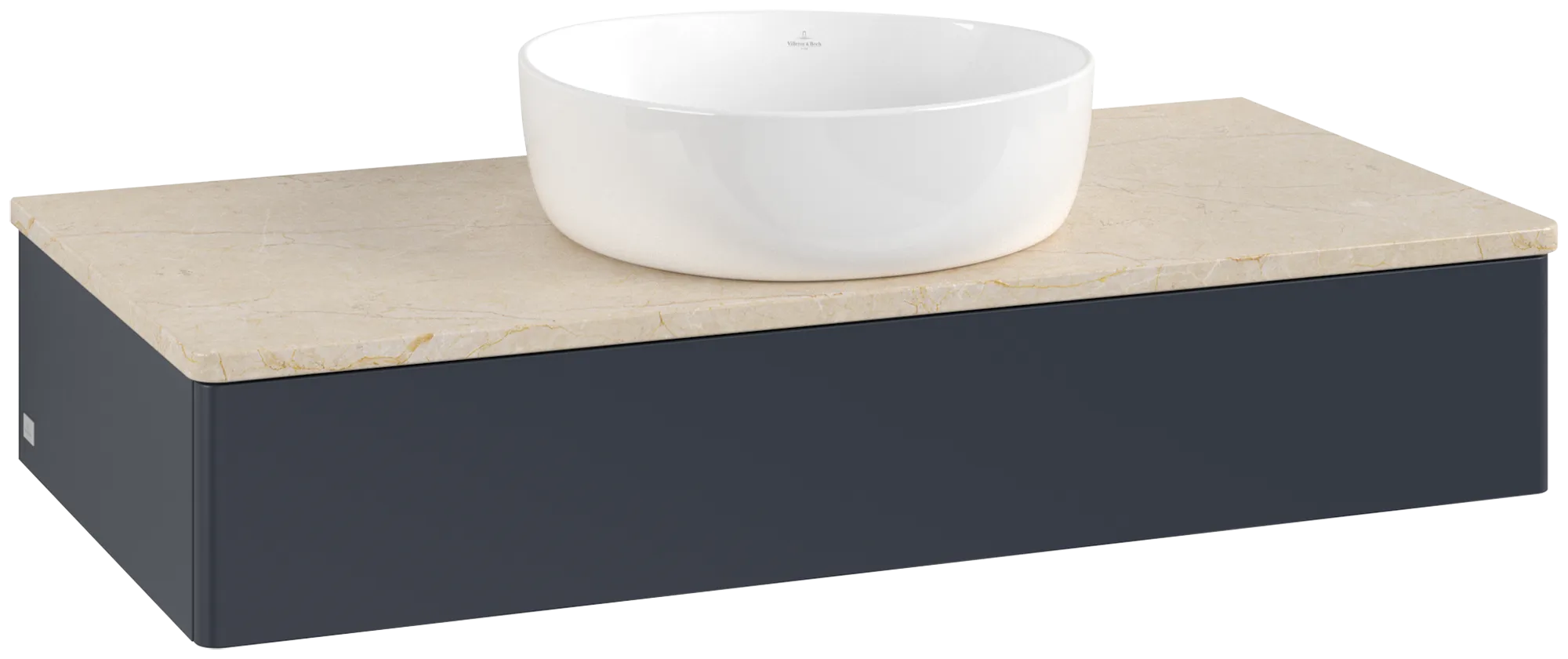 Villeroy & Boch Antao Waschbeckenunterschrank K09_1, 1000 x 190 x 500 mm, Midnight Blue Matt Lacquer / Botticino