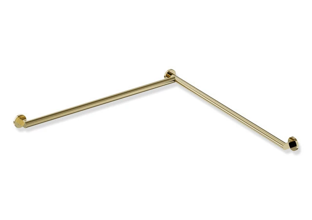 Dusch-, WannenhandlaufEdelstahl, PVD, waagerechte Längen 947 mm, 70 mm tief, Stangendurchmesser 32 mm, Ausführung links, in Farbe CK (Messing glänzend) Dusch-, WannenhandlaufEdelstahl, PVD, waagerechte Längen 947 mm, 70 mm tief, Stangendurchmesser 32 mm, Ausführung links, in Farbe CK (Messing glänzend)