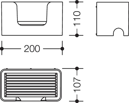 HEWI Ablage „Serie 802 LifeSystem“ in 11 × 10,7 cm HEWI Ablage „Serie 802 LifeSystem“ in 11 × 10,7 cm