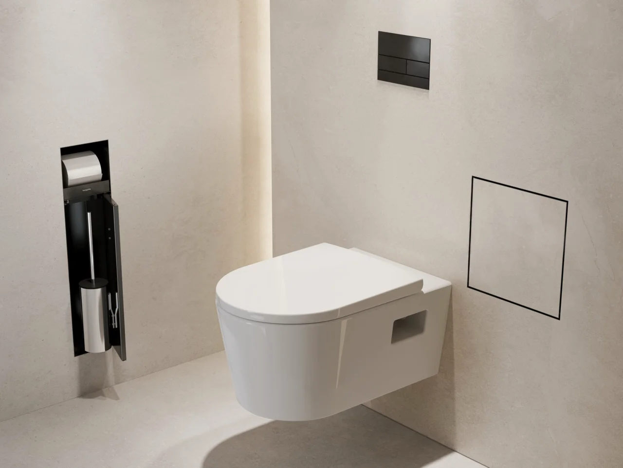 Hansgrohe XtraStoris Rock Einbau Abfalleimer, Mattschwarz, 300x300x100 mm, 4 Liter Fassungsvermögen Hansgrohe XtraStoris Rock Einbau Abfalleimer, Mattschwarz, 300x300x100 mm, 4 Liter Fassungsvermögen