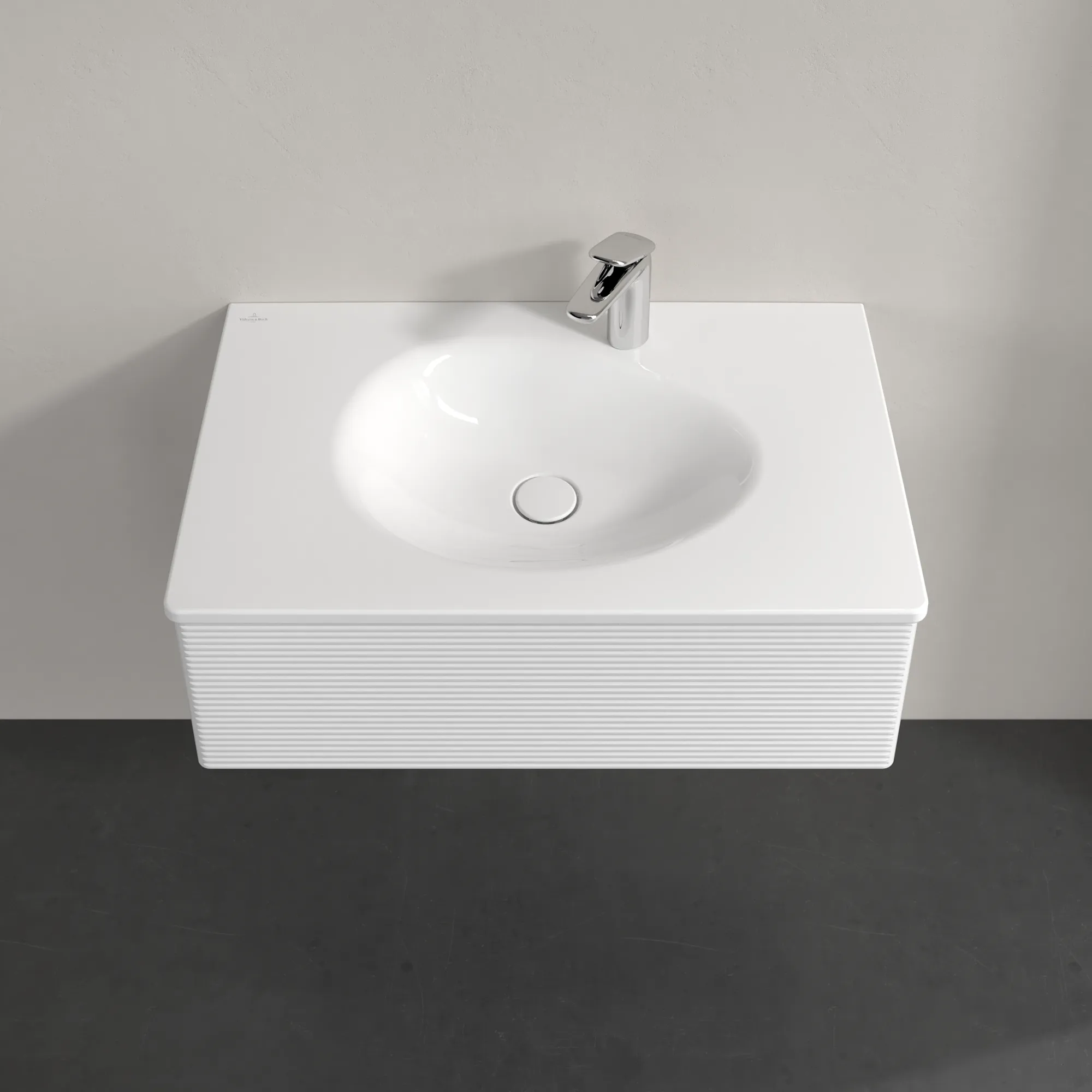 Villeroy & Boch Waschbeckenunterschrank Antao K01, Glossy White Lacquer, 788x256x496mm, 1 Auszug mit SoftClosing und Push-to-open, Wandmontage Villeroy & Boch Waschbeckenunterschrank Antao K01, Glossy White Lacquer, 788x256x496mm, 1 Auszug mit SoftClosing und Push-to-open, Wandmontage