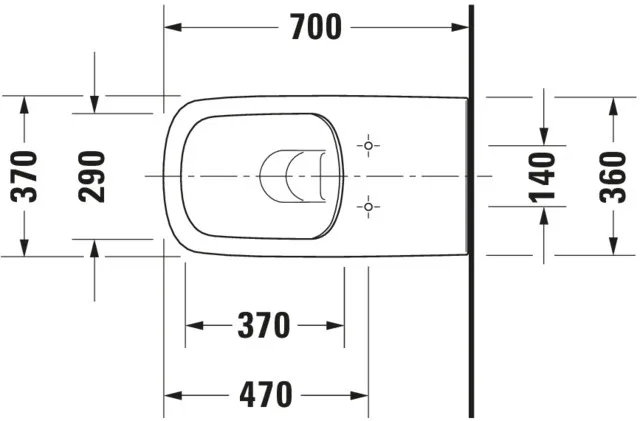 Wand-Tiefspül-WC „DuraStyle“ 37 × 36 × 70 cm, Befestigung verdeckt, ohne Spülrand