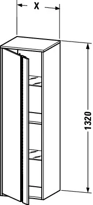 Duravit Halbhochschrank „Ketho“ 40 × 132 × 36 cm in Graphit Matt