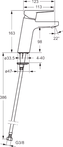 Einhand-Waschtischarmatur „Twist XL“ Ausladung 123 mm in Chrom Einhand-Waschtischarmatur „Twist XL“ Ausladung 123 mm in Chrom