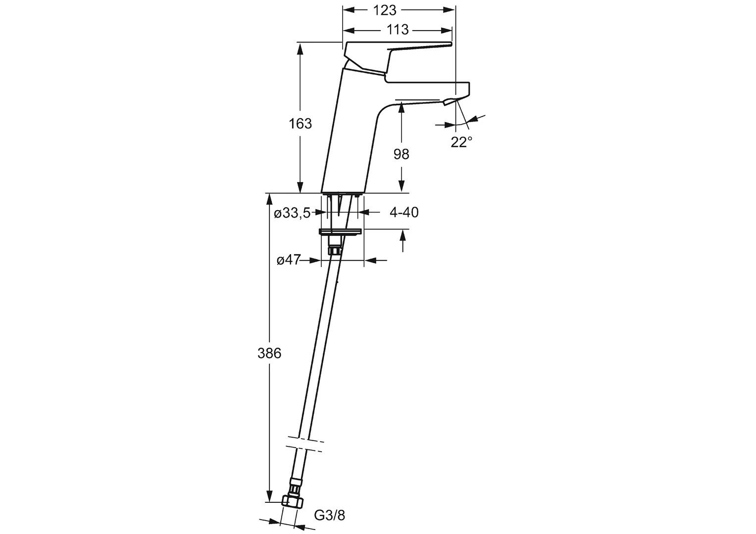 HansaTWIST Waschtischarmatur HansaTWIST XL 0902 Ausladung 123 mm DN15 Chrom HansaTWIST Waschtischarmatur HansaTWIST XL 0902 Ausladung 123 mm DN15 Chrom