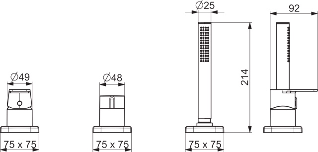 HansaSTELA Wannenarmatur Einhebelmischer Fertigmontageset für Wanne/Brause HansaSTELA 5731 Rosette soft edge Chrom HansaSTELA Wannenarmatur Einhebelmischer Fertigmontageset für Wanne/Brause HansaSTELA 5731 Rosette soft edge Chrom