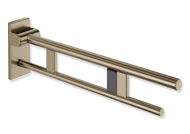 HEWI Stützklappgriff Duo, System 900, Design A, Edelstahl PVD bronze gebürstet, Ausladung 700 mm, Funk-Spülauslösung rechts HEWI Stützklappgriff Duo, System 900, Design A, Edelstahl PVD bronze gebürstet, Ausladung 700 mm, Funk-Spülauslösung rechts