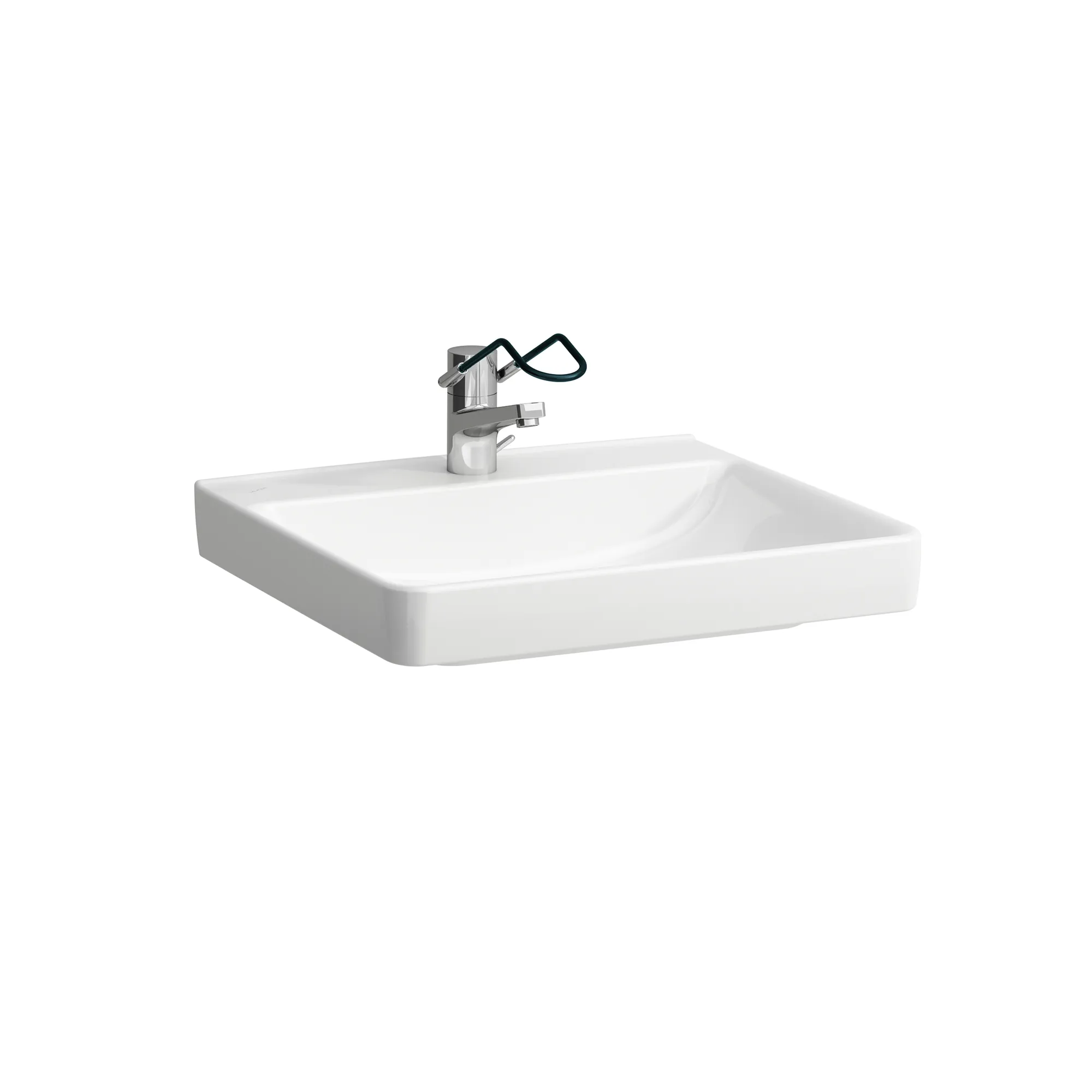 Laufen Waschtisch PRO LIBERTY barrierefrei, weiß, 600x550x190 mm, 1 Hahnloch ohne Überlauf, geschlossener Überlaufkanal unten