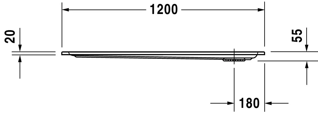 Duravit rechteck Duschwanne „Starck Slimline“ 120 × 90 cm 