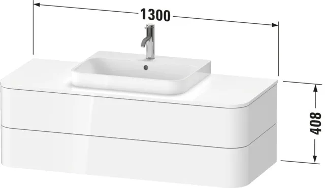 Duravit Waschtischunterschrank wandhängend „Happy D.2 Plus“ Weiß Hochglanz Duravit Waschtischunterschrank wandhängend „Happy D.2 Plus“ Weiß Hochglanz