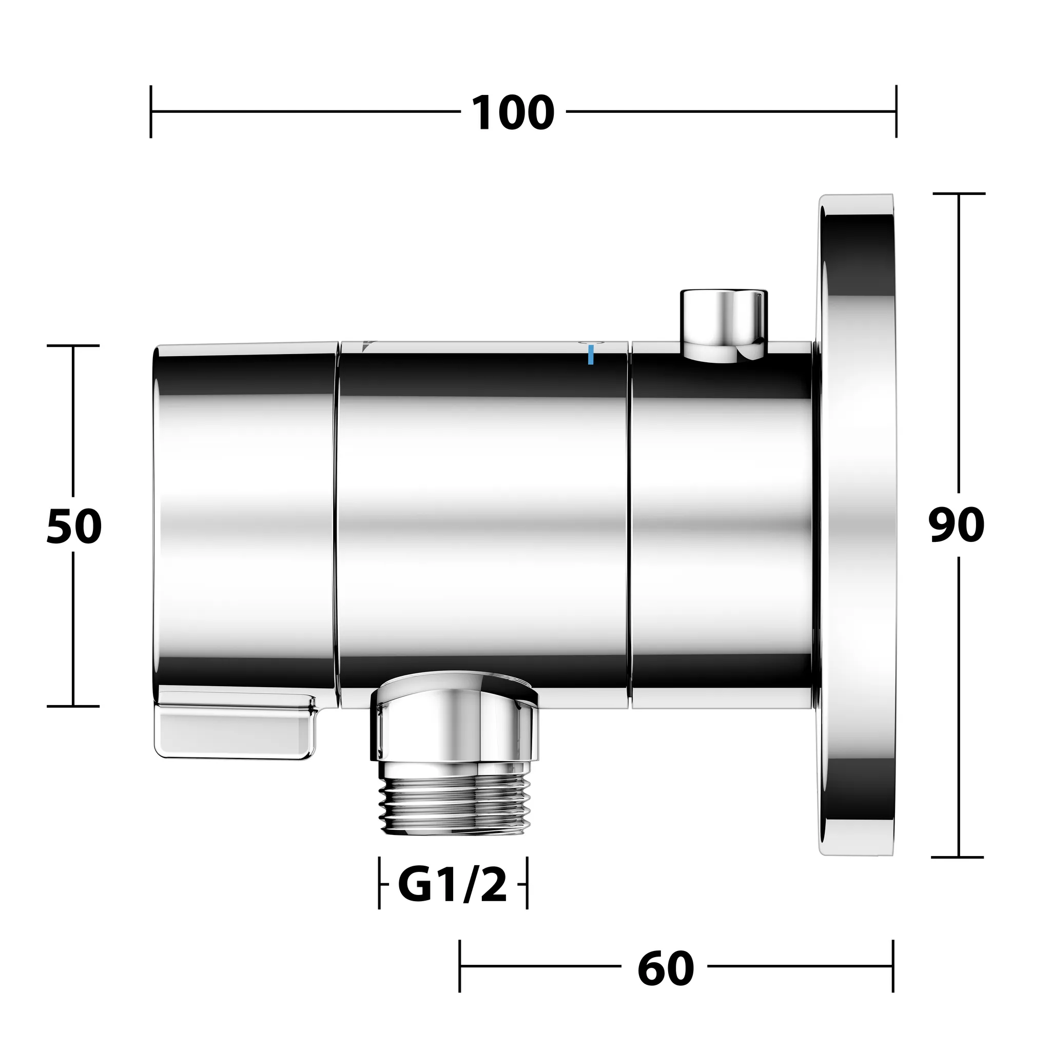 IXMO 59554010001 IXMO_solo Thermostat mit Schlauchanschluß rund verchromt IXMO 59554010001 IXMO_solo Thermostat mit Schlauchanschluß rund verchromt