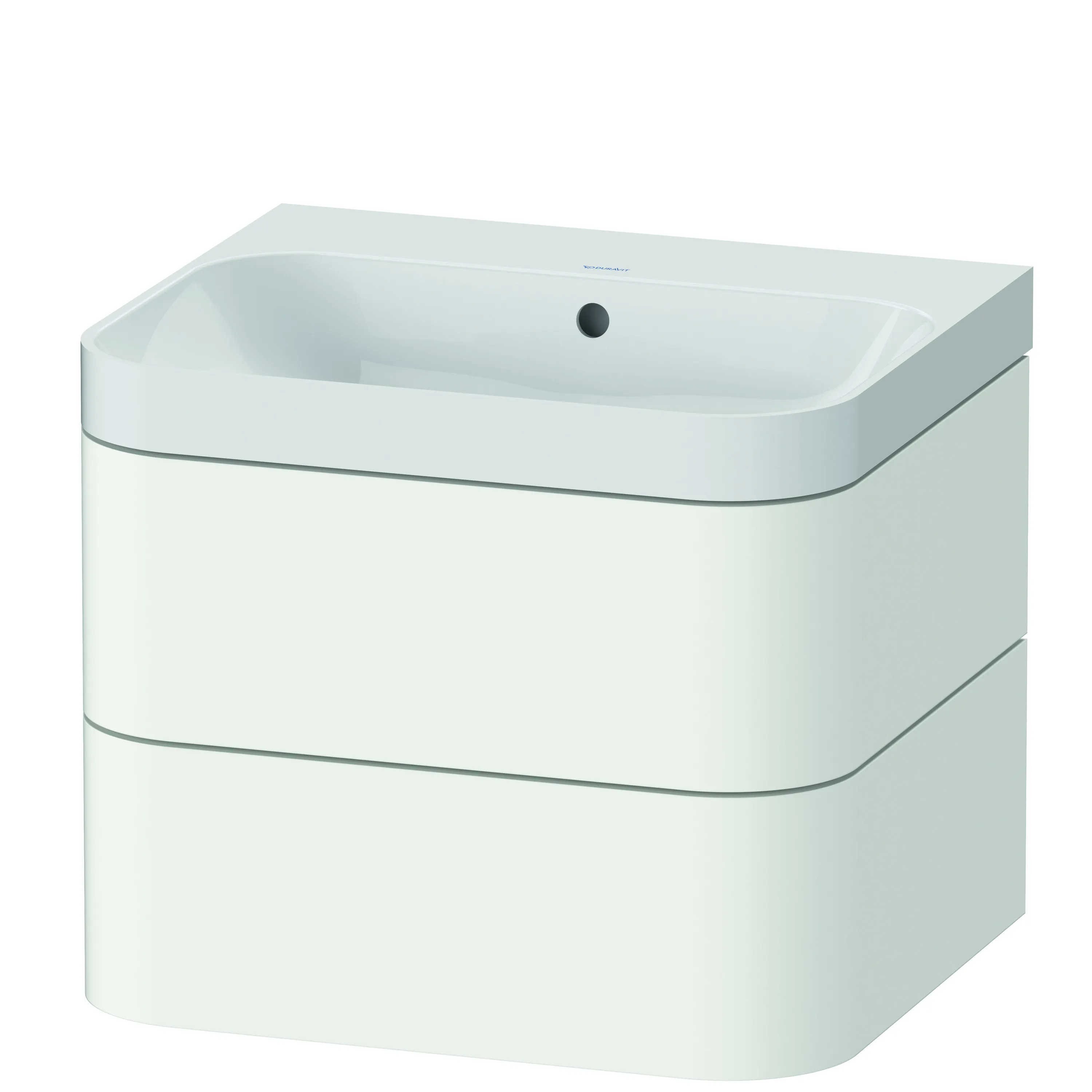 Duravit Waschtischunterschrank c-shaped Set wandhängend „Happy D.2 Plus“ 57,5 × 48 × 49 cm Weiß Supermatt