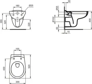 WC „Eurovit“ 35,5 × 35 × 52 cm WC „Eurovit“ 35,5 × 35 × 52 cm