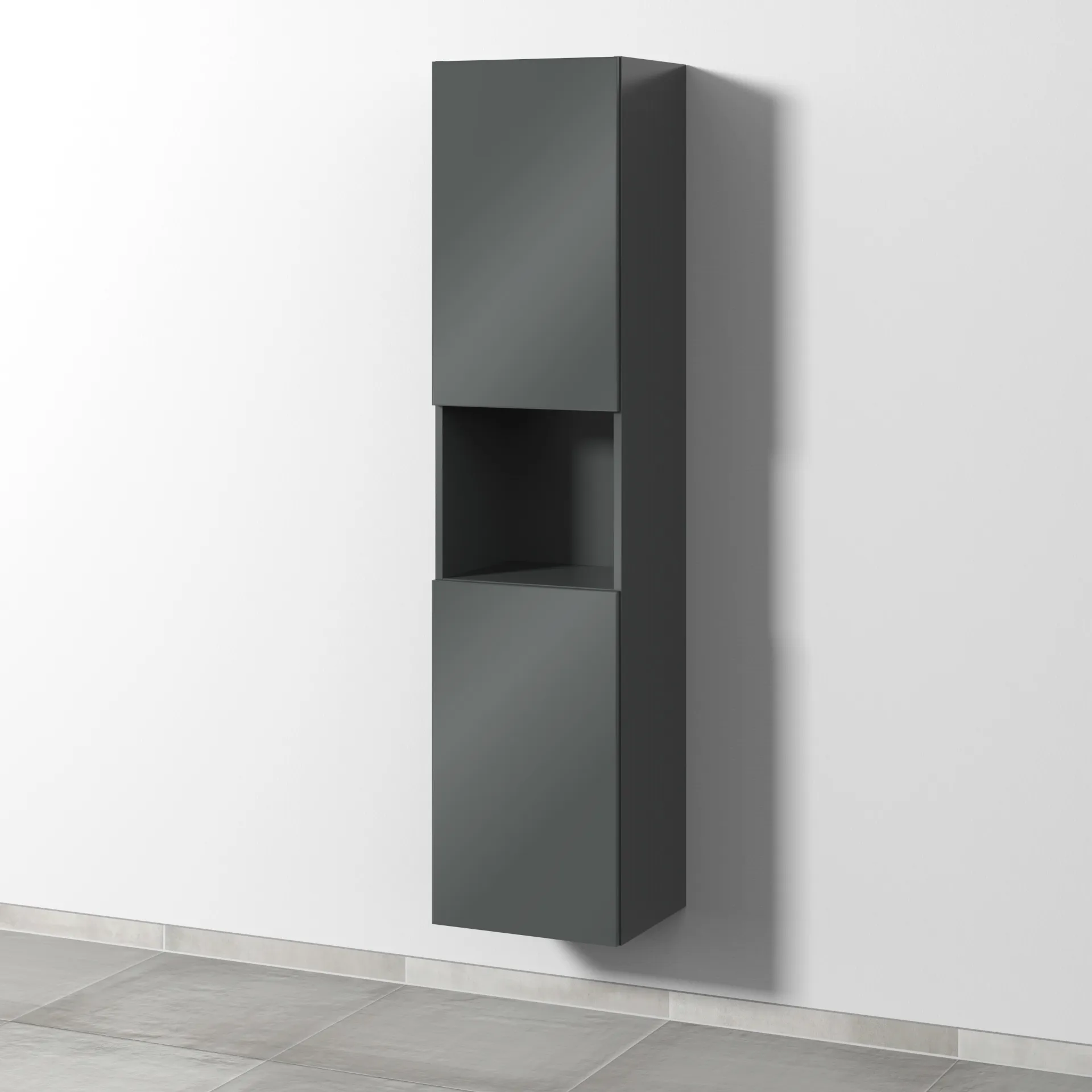 Sanipa Hochschrank „3way“ 400 × 1700 × 345 mm Anschlag links, in Anthrazit (glanz), Anschlag links