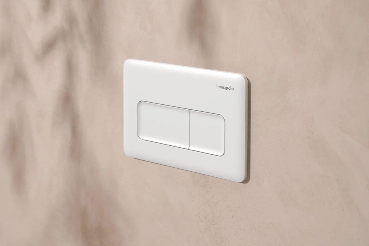 Hansgrohe iFrame Original Q Betätigungsplatte, 2-Mengen-Spülung CN mattweiß