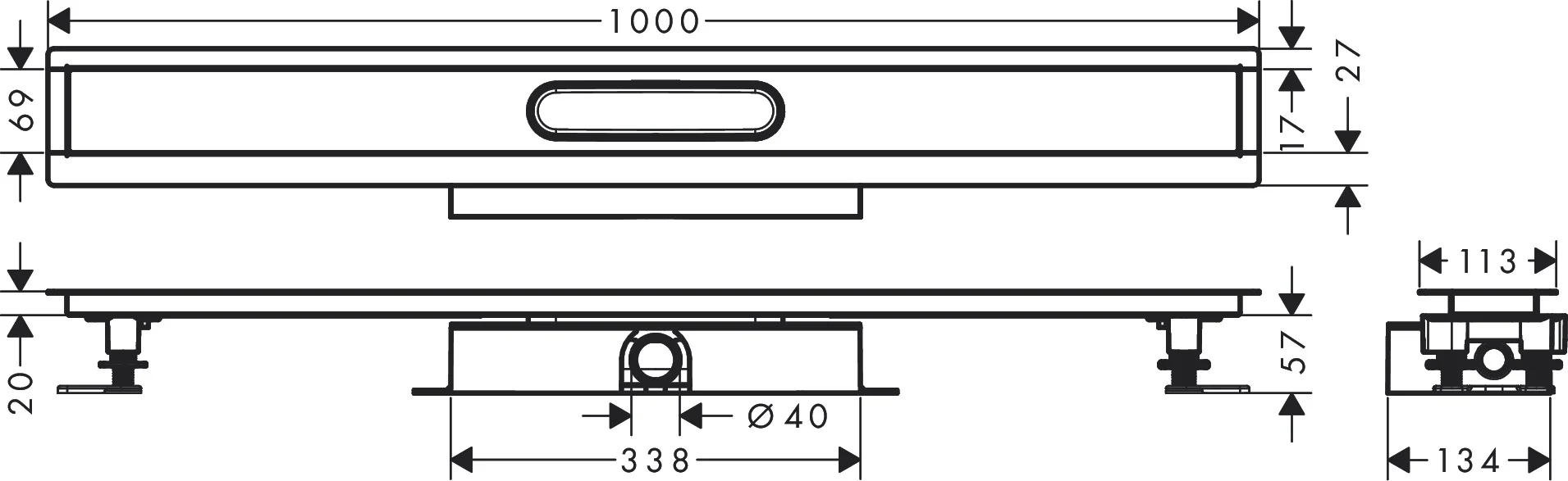 Hansgrohe uBox universal Komplettset für flache Installation 1000 mm, passend zu RainDrain Rock und Match Fertigsets Hansgrohe uBox universal Komplettset für flache Installation 1000 mm, passend zu RainDrain Rock und Match Fertigsets