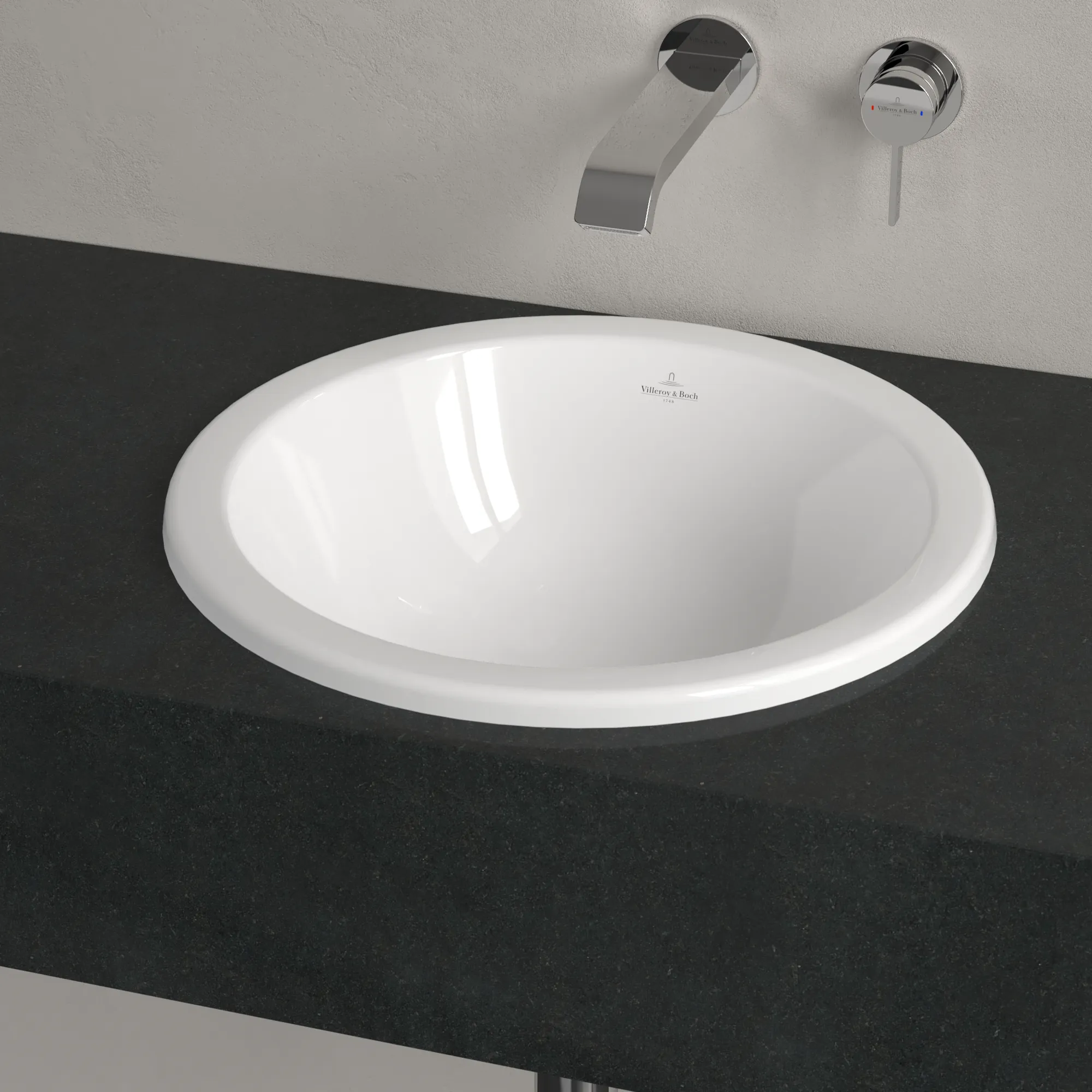 Villeroy & Boch Einbauwaschtisch aus TitanCeram „Loop & Friends“ ⌀ 450 mm, ohne Hahnlochbohrung