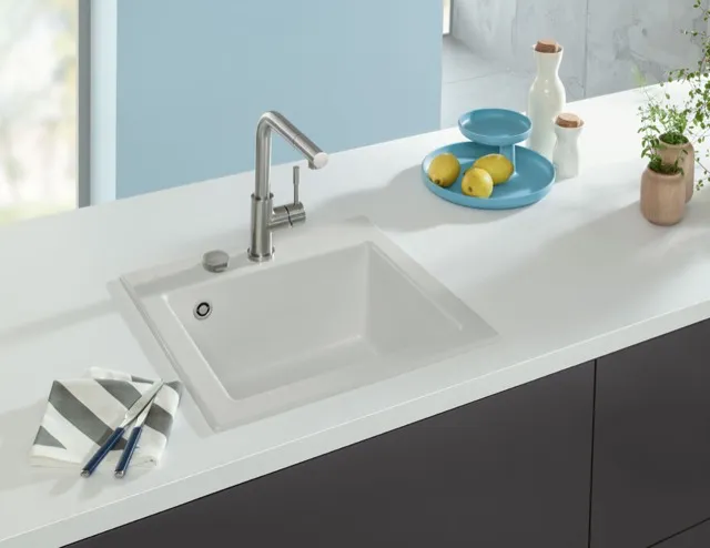Villeroy & Boch Einbau-Küchenspülbecken „Subway“ 50 S 525 × 510 × 220 mm, für Becken mittig in Stone White Villeroy & Boch Einbau-Küchenspülbecken „Subway“ 50 S 525 × 510 × 220 mm, für Becken mittig in Stone White