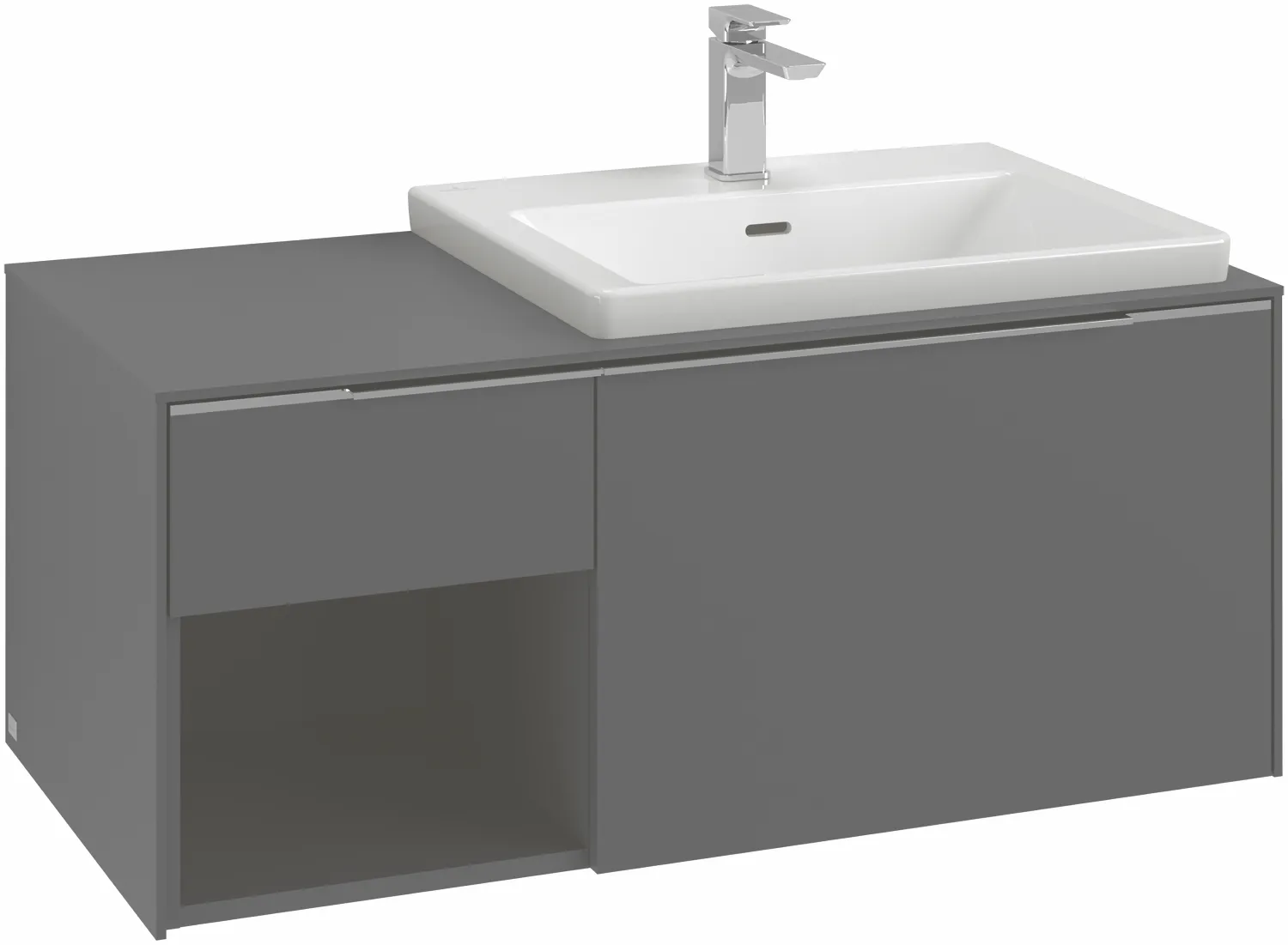 Villeroy & Boch Waschtischunterschrank mit Regalelement „Subway 3.0“ für Schrankwaschtisch 1001 × 423 × 516 mm Kansas Oak, für Becken rechts