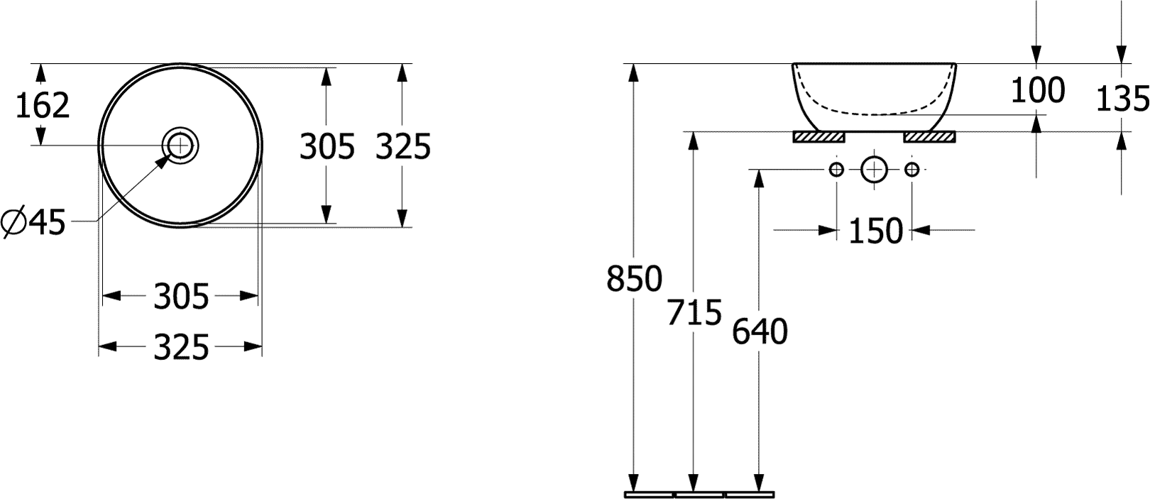 Villeroy & Boch Aufsatzwaschtisch aus TitanCeram „Artis“ ⌀ 325 mm in Pure Black Villeroy & Boch Aufsatzwaschtisch aus TitanCeram „Artis“ ⌀ 325 mm in Pure Black