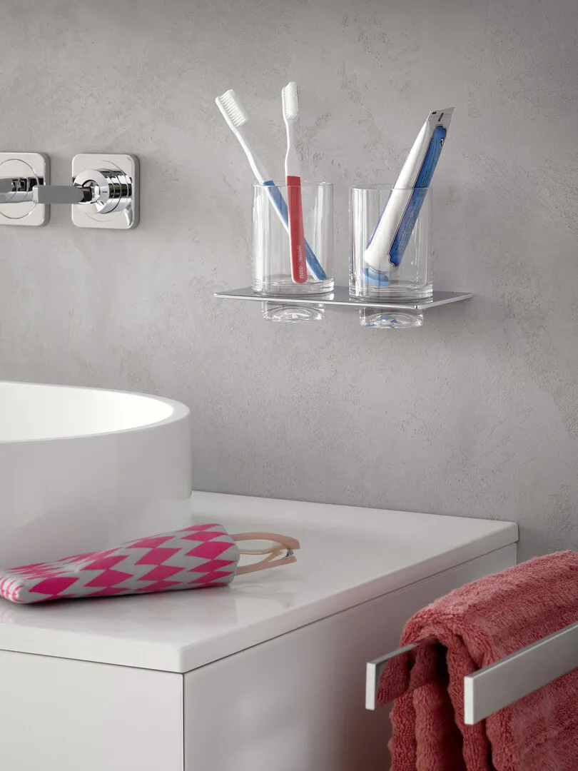 art Doppelglashalter Glasteil klar, chrom art Doppelglashalter Glasteil klar, chrom