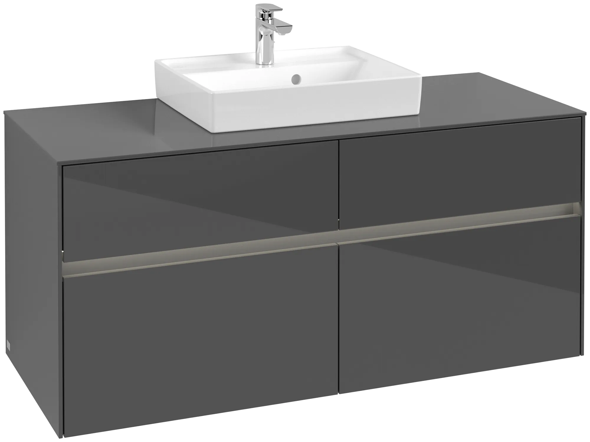 Villeroy & Boch Collaro Waschbeckenunterschrank 1200x548x500mm Glossy Grey Villeroy & Boch Collaro Waschbeckenunterschrank 1200x548x500mm Glossy Grey