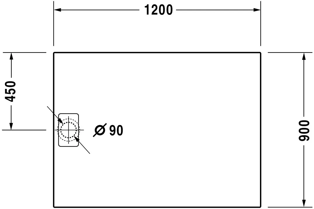 Duravit rechteck Duschwanne „Stonetto“ 120 × 90 cm in Beton Matt