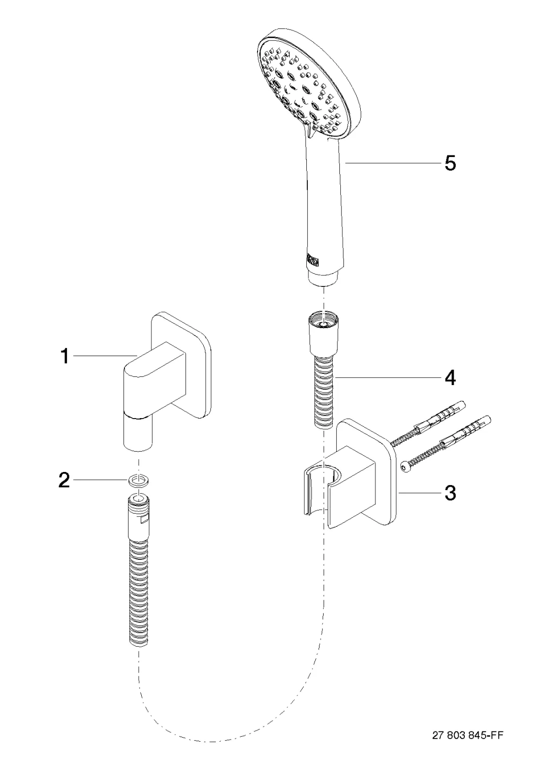 Schlauchbrausegarnitur mit Einzelrosetten LISSÉ Chrom 27803845